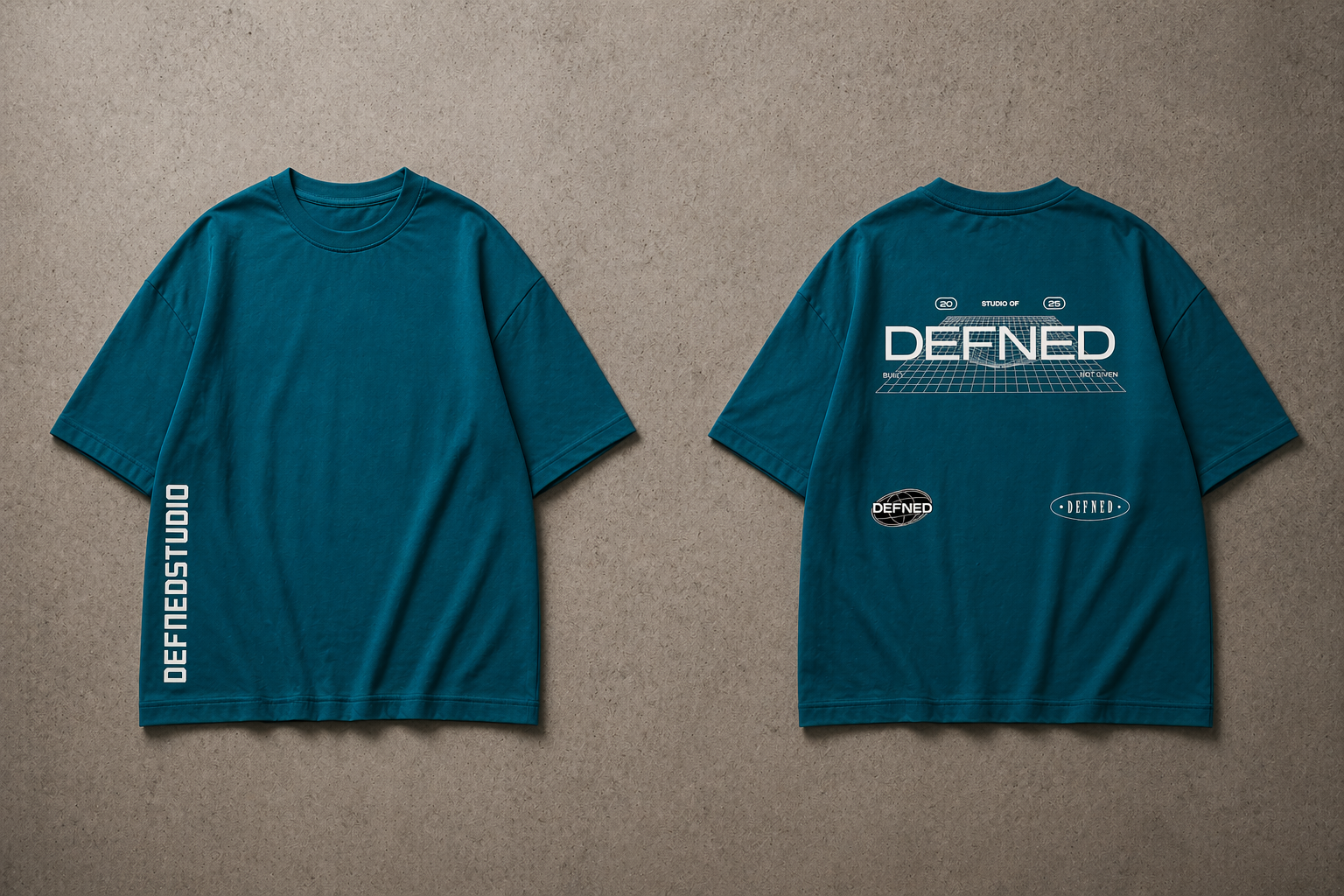 DEFNED Core Tee – Teal Over-Sized
